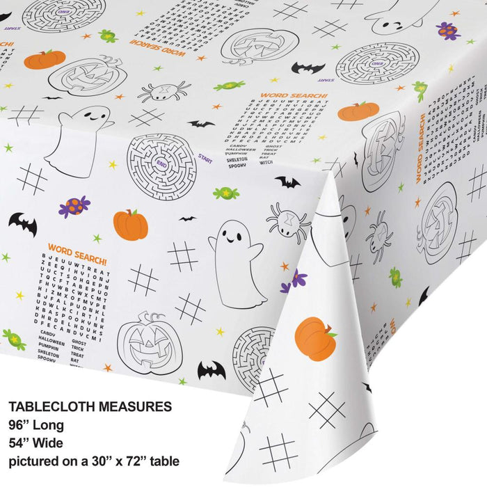 Party Decorations Halloween Activity Paper Tablecover (1 per Pkg)