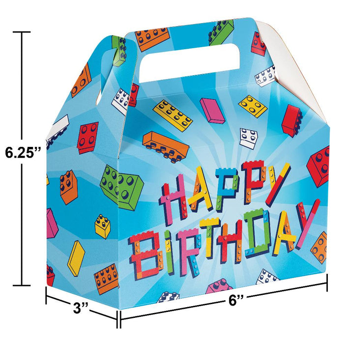 Party Decorations Block Bash Treat Box w/ Dimensional Attachment (4 per Pkg)