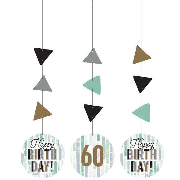 Party Decorations Minted Milestone Hanging Cutouts w/ Stickers (3 per Pkg)