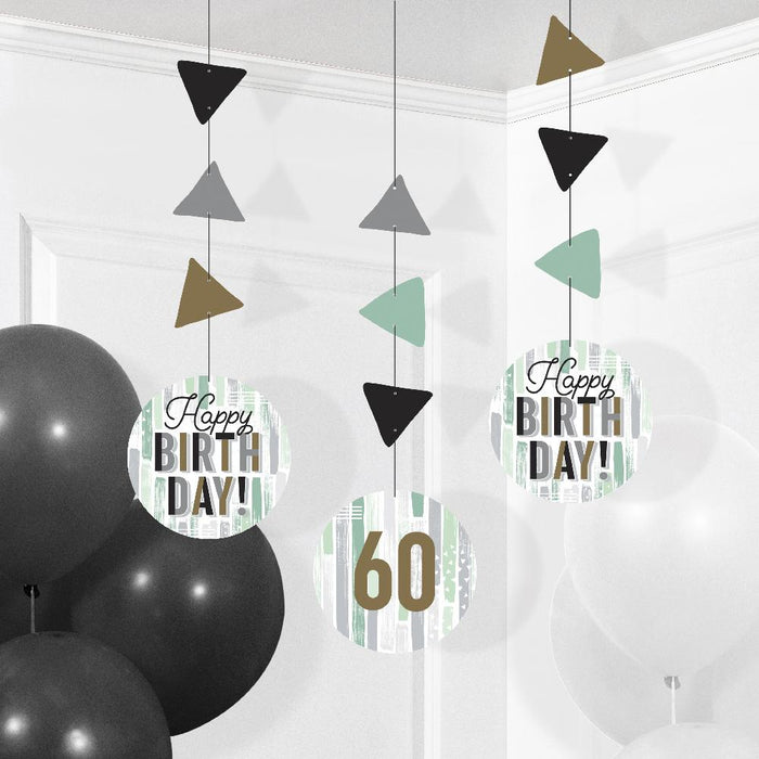 Party Decorations Minted Milestone Hanging Cutouts w/ Stickers (3 per Pkg)