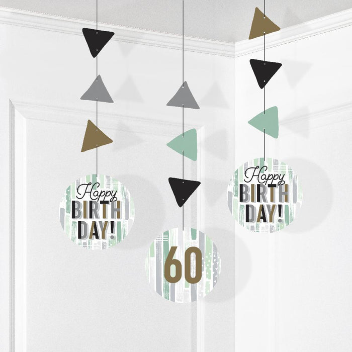 Party Decorations Minted Milestone Hanging Cutouts w/ Stickers (3 per Pkg)