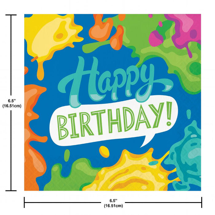 Party Decorations Splatter Lunch Napkin (16 per Pkg)