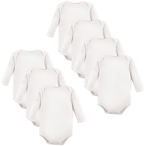 Luvable Friends Cotton Long-Sleeve Bodysuits 7 Pack, White