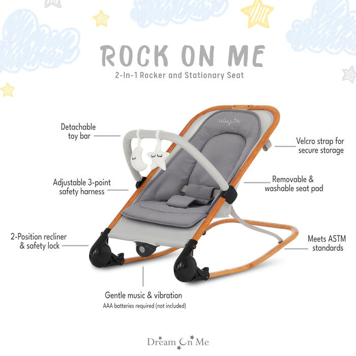 Dream On Me Rock with Me 2-in-1 Rocker & Stationary Seat