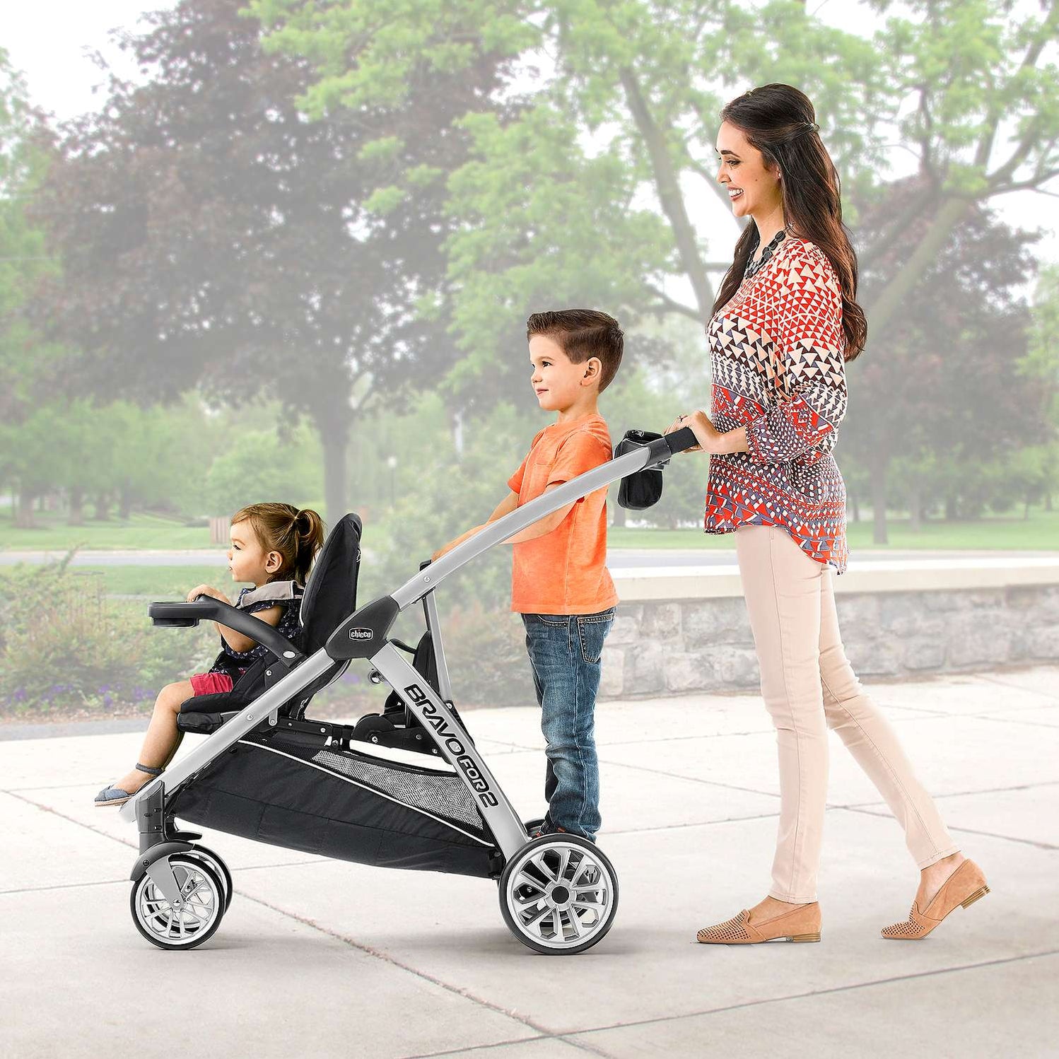 Chicco BravoFor2 Standing/Sitting Double Stroller - Iron — buybuy BABY