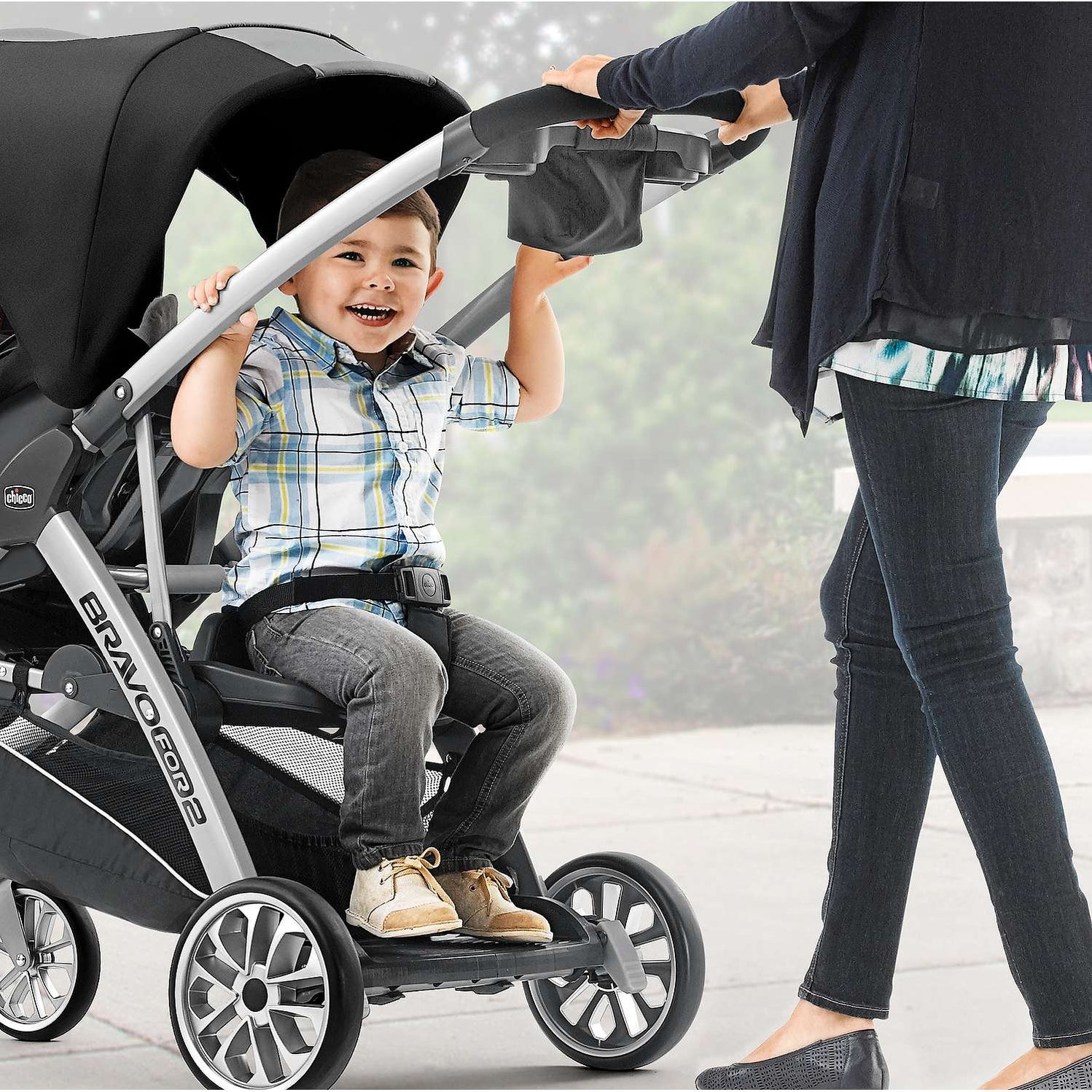 Chicco BravoFor2 Standing/Sitting Double Stroller - Iron — buybuy BABY