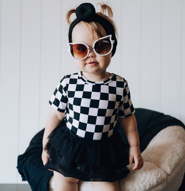 Dream Big Little Co OREO CHECKERS DREAM TUTU BODYSUIT DRESS