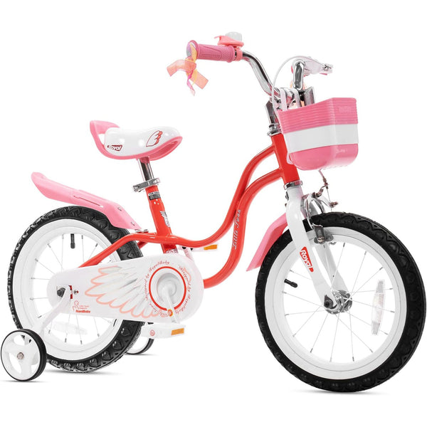 RoyalBaby Princess Girl Kids Bicycle 14 Inch with Training Wheels, Swan/Red