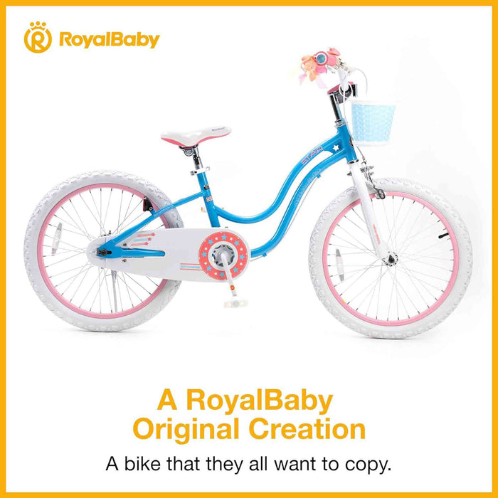 RoyalBaby Stargirl Children's Outdoor Bicycle, 20 Inch with Kickstand, Blue