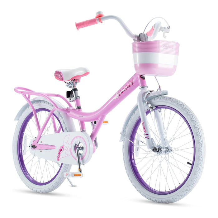 RoyalBaby Princess Girl Kids Bicycle 20" with Kickstand, Bunny/Pink Purple