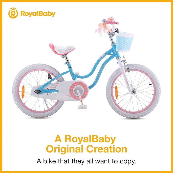 RoyalBaby Stargirl Children's Outdoor Bicycle, 18 Inch with Kickstand, Blue