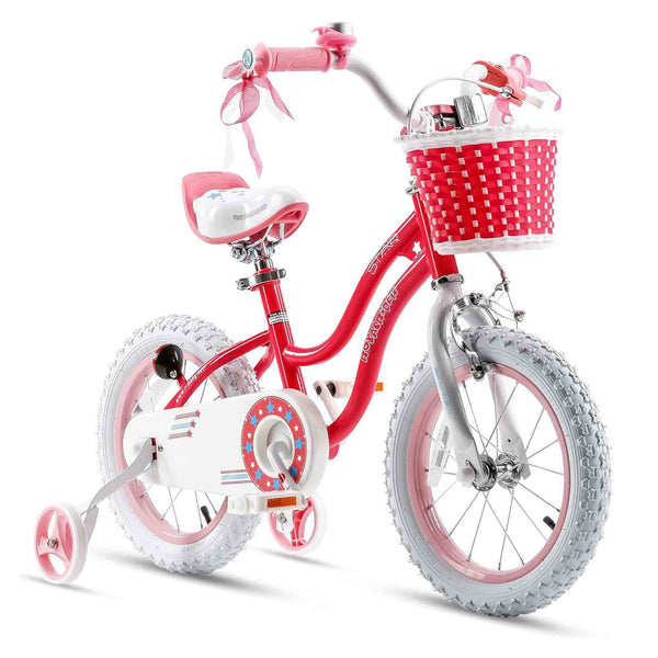 RoyalBaby Stargirl Children's Outdoor Bicycle 14 Inch with Training Wheels, Pink