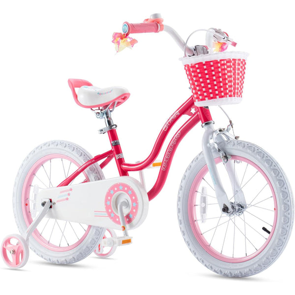 RoyalBaby Stargirl Children's Outdoor Bicycle 16 Inch with Training Wheels, Pink