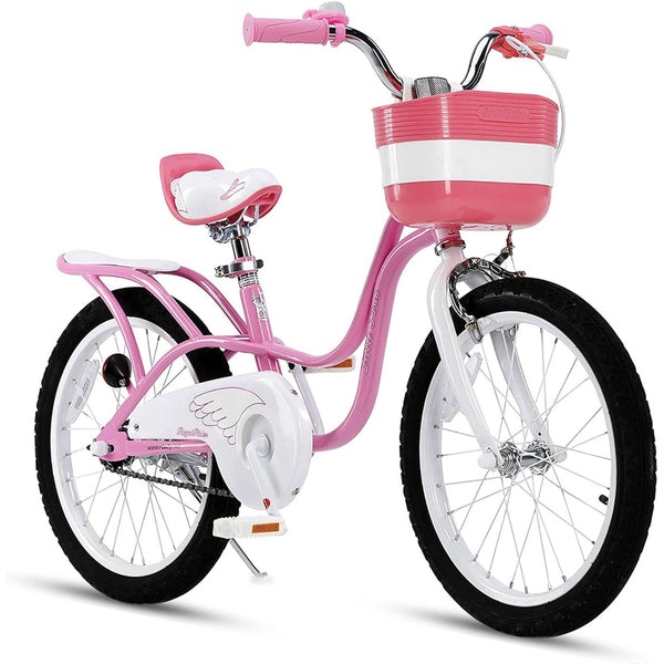 RoyalBaby Princess Girl Kids Outdoor Bicycle 18 Inch with Kickstand, Swan/Pink