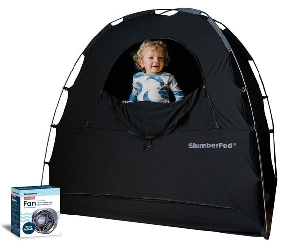 SlumberPod 3.0 Sleep Canopy with Fan, Black with Gray Accents (Open Box)