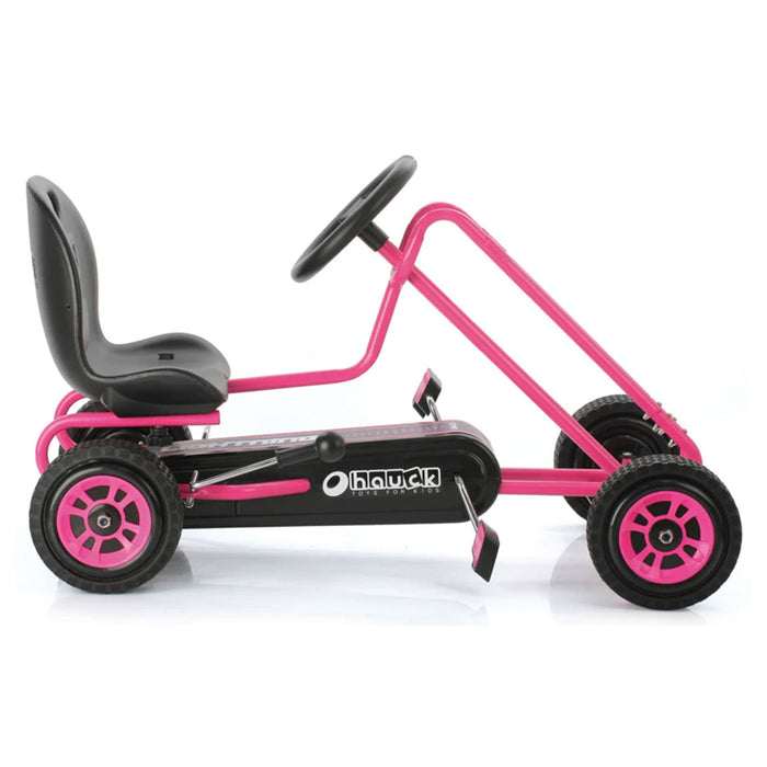 Hauck Lightning Ergonomic Pedal Ride On Go Kart Toys for Boys and Girls, Pink