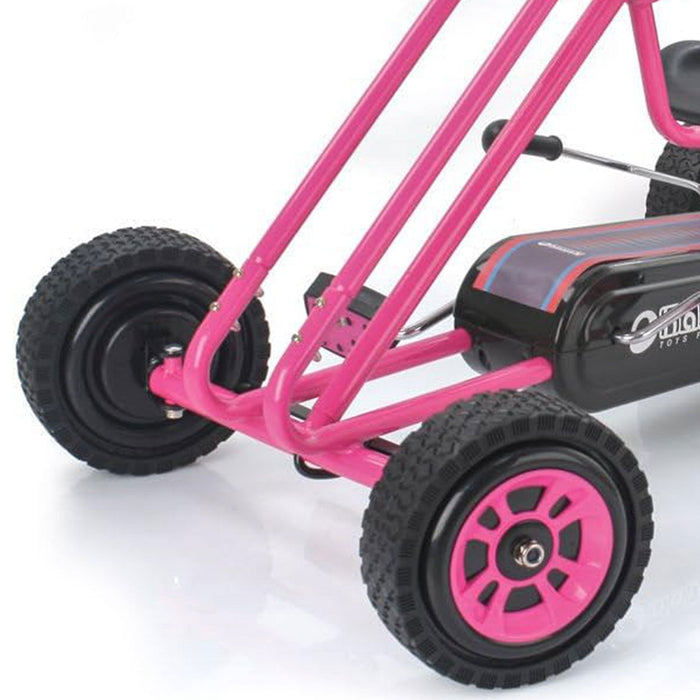 Hauck Lightning Ergonomic Pedal Ride On Go Kart Toys for Boys and Girls, Pink