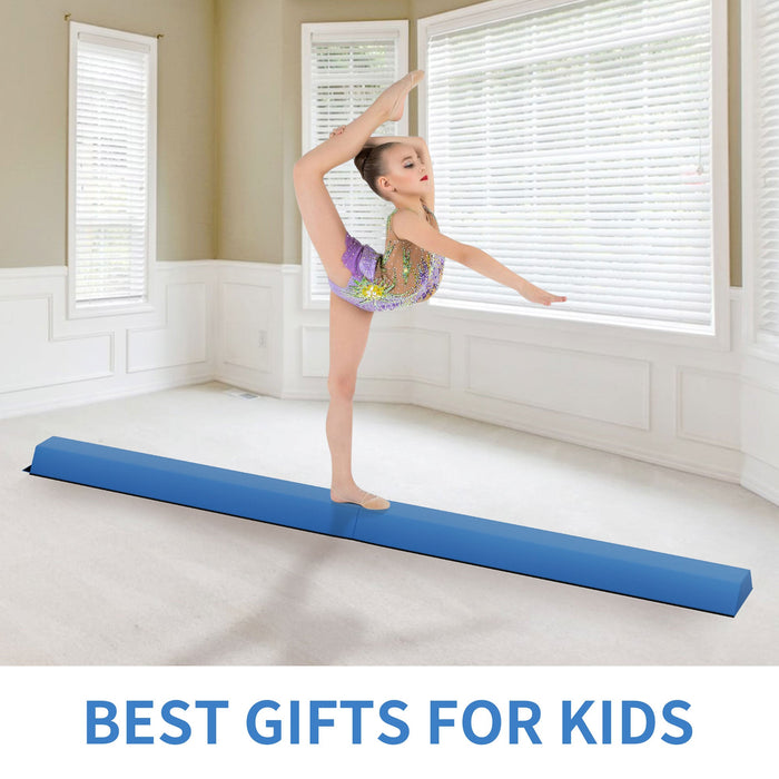 BalanceFrom 9 Foot Folding Balance Gymnastics Floor Beam with Handles, Blue