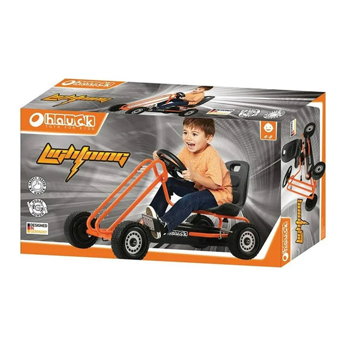 Hauck Lightning Ergonomic Pedal Ride On Go Kart Toy for Boys and Girls, Orange