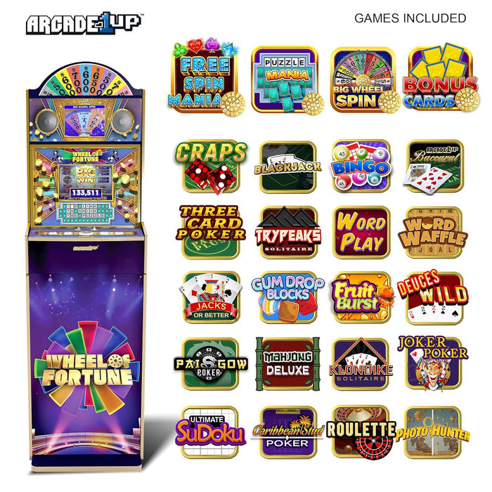 Arcade1Up Wheel of Fortune Video Arcade Games, 5 Foot Tall Stand Up Cabinet