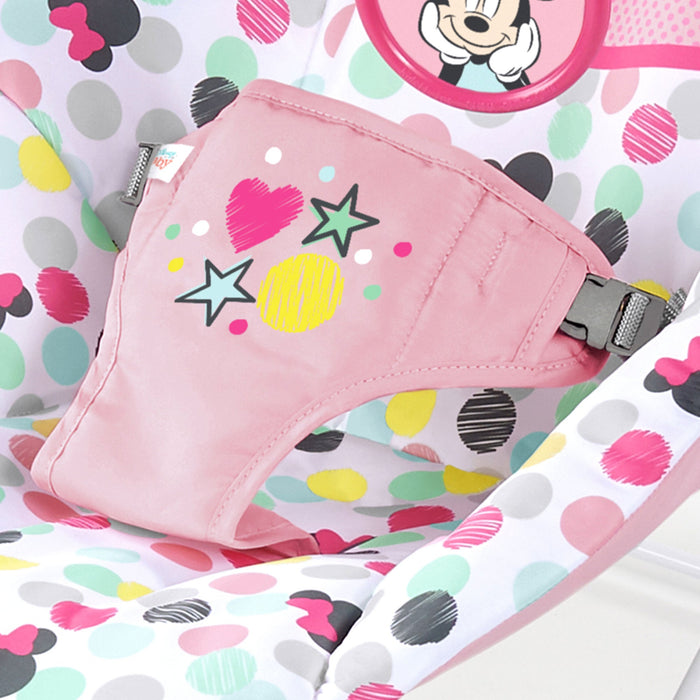 Bright Starts Disney Baby Minnie Mouse Vibrating Baby Bouncer, Spotty Dotty