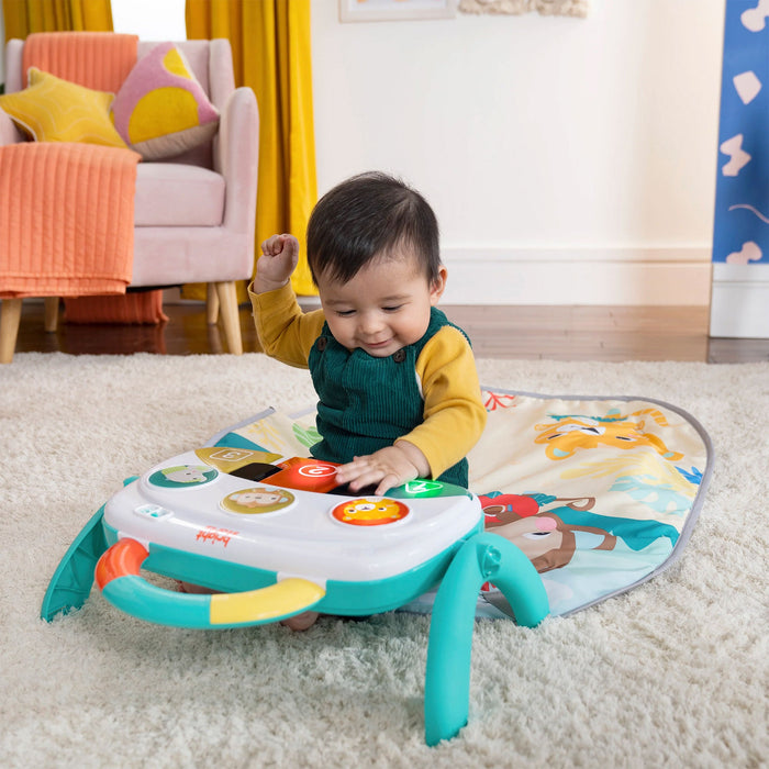 Bright Starts 4 in 1 Groovin Kicks Piano and Drum Baby Play Gym, Tropical Safari