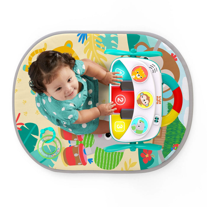 Bright Starts 4 in 1 Groovin Kicks Piano and Drum Baby Play Gym, Tropical Safari