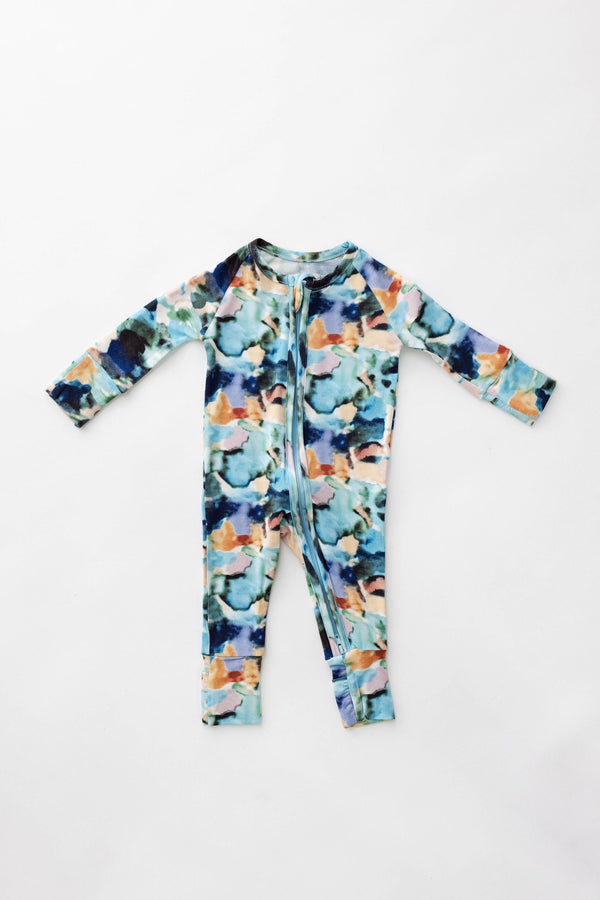 forever french baby Bamboo Zip Pajamas | Charli Print