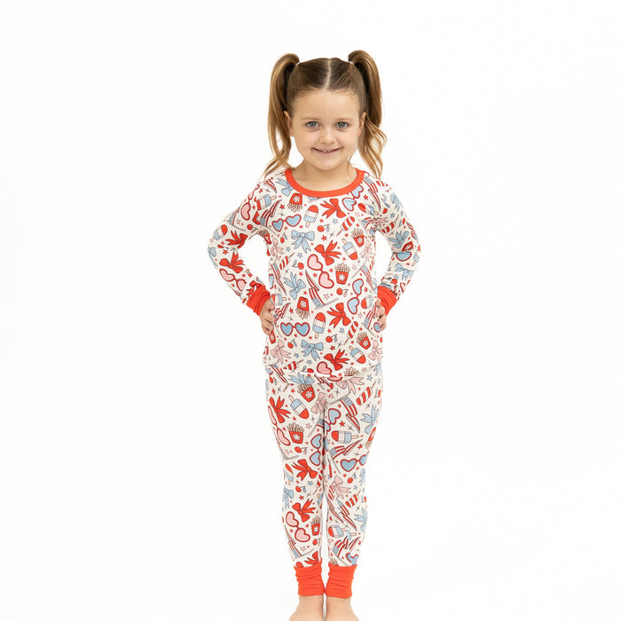 Monkeeroos American Dream 2 piece Long Set - Red