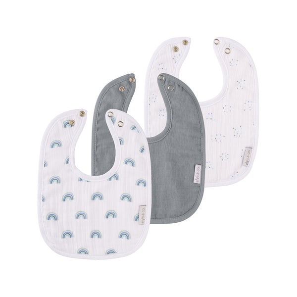 Ely's & Co. 3 Pack Muslin Terry Bibs