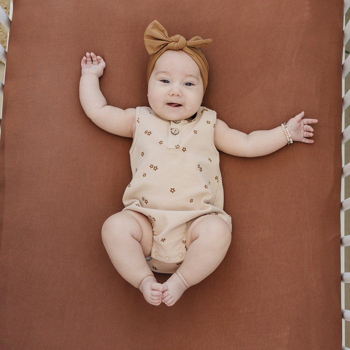 Mebie Baby Rust Bamboo Stretch Crib Sheet