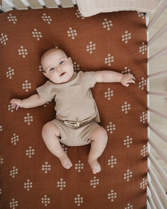 Mebie Baby Chestnut Textiles Muslin Crib Sheet
