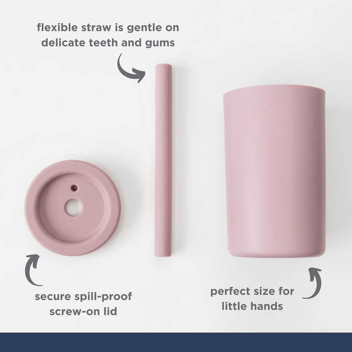 Babeehive Goods Dusty Rose Silicone Straw Cup