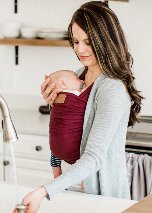 Tuck and Bundle Baby Wrap in Merlot