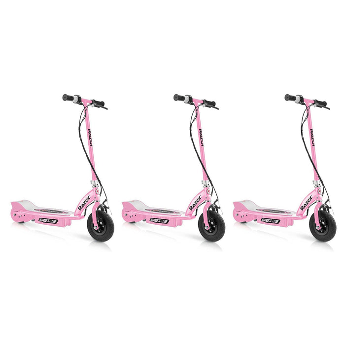 Razor E125 Motorized 24-Volt Rechargeable Girls Electric Scooter, Pink (3 Pack)