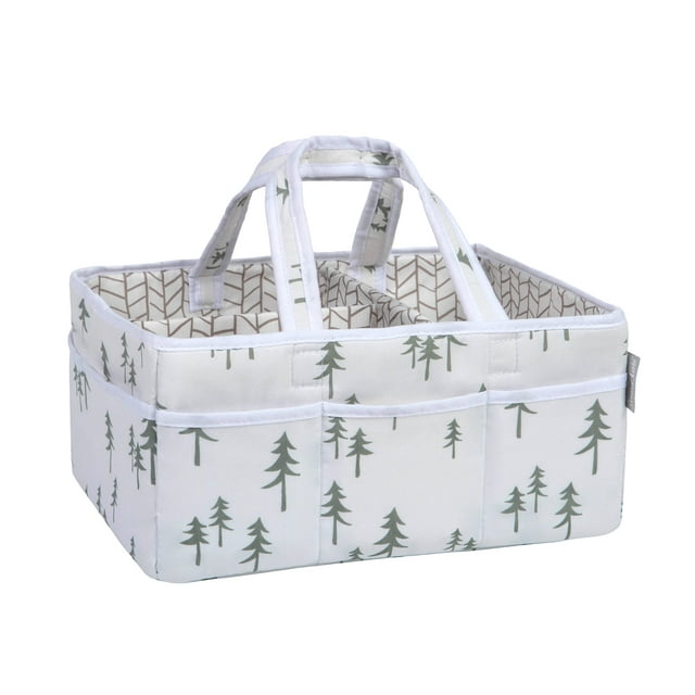 Trend Lab Green and Gray Mountain Baby Cotton Storage Caddy