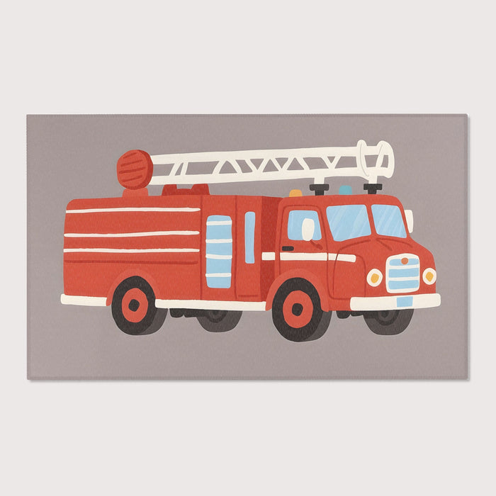 TeepeeJoy Nursery and Kids Firetruck Area Rug - Blaze Battler Express