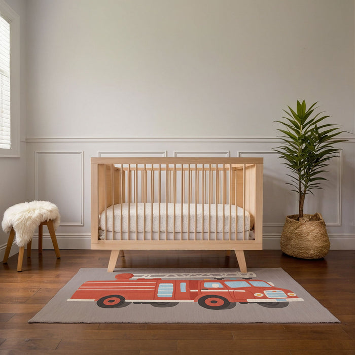 TeepeeJoy Nursery and Kids Firetruck Area Rug - Blaze Battler Express