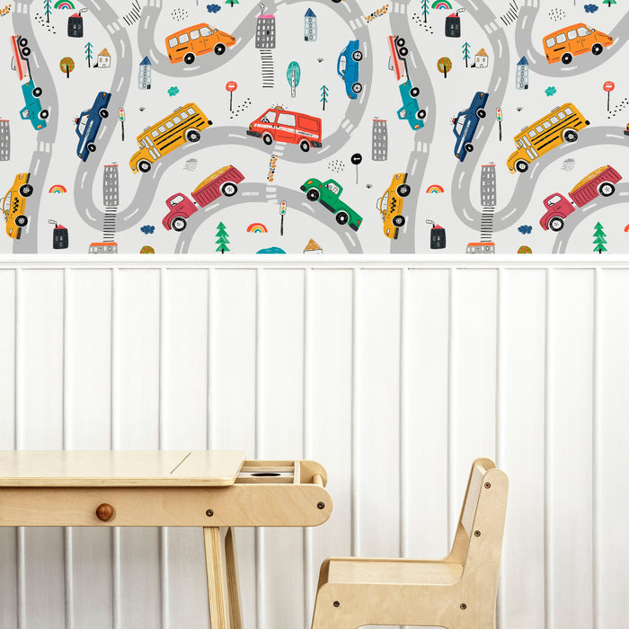 TeepeeJoy Car Themed Wallpaper - Cityscape Cruising