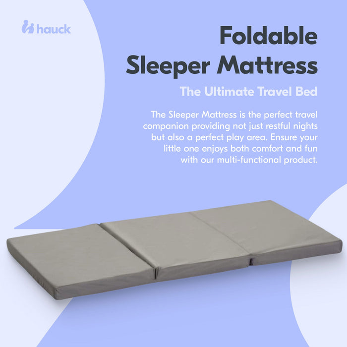 hauck Foldable Portable Foam Toddler Nap Mattress Pad, 24 x 47 Inches, Gray