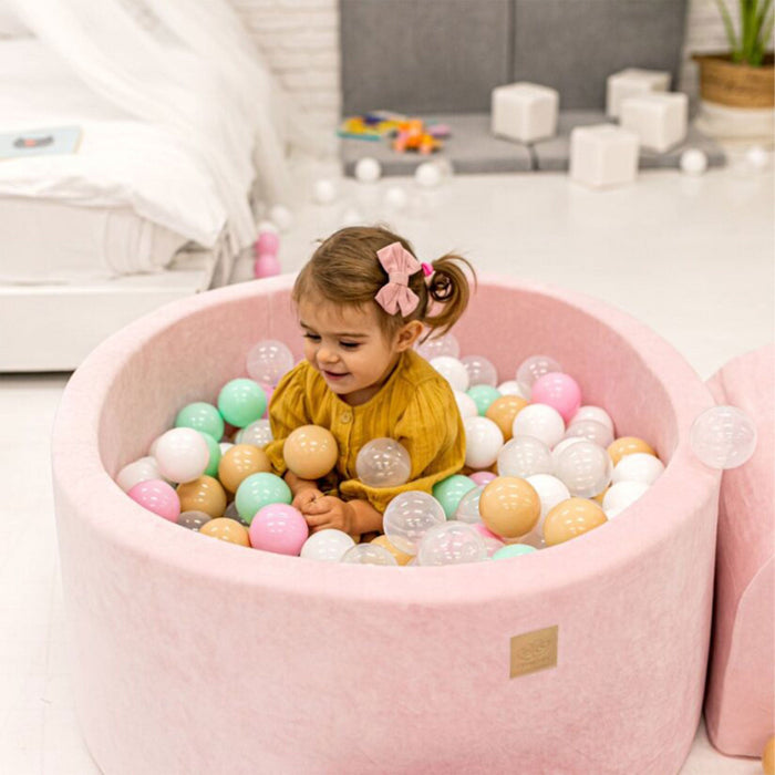 MeowBaby Soft Round 35 x 11.5 Inch Baby Foam Ball Pit with 200 2.75 Inch Balls