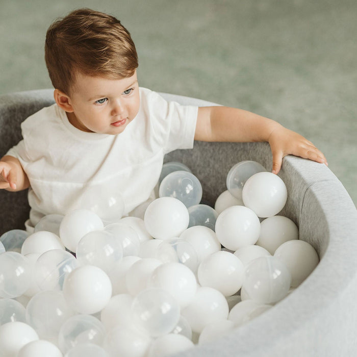 MeowBaby Soft Round 35 x 11.5 Inch Baby Foam Ball Pit with 200 2.75 Inch Balls