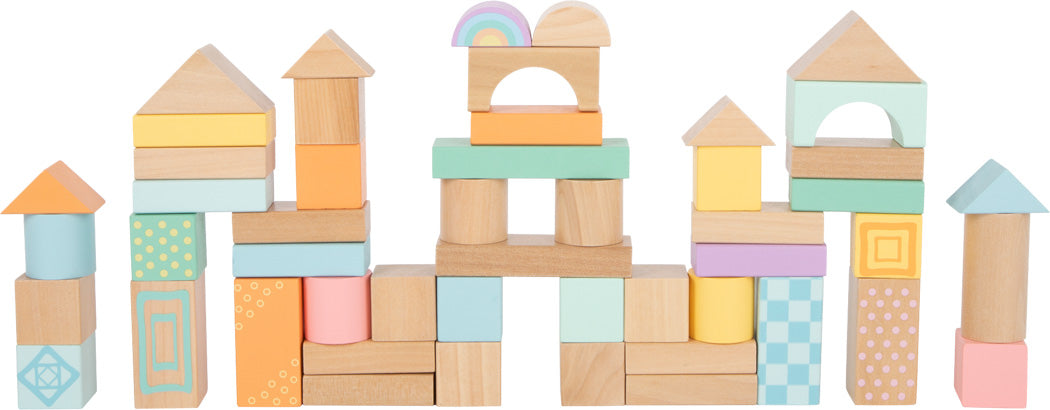 Small Foot Pastel Building Blocks 50 Piece Playset