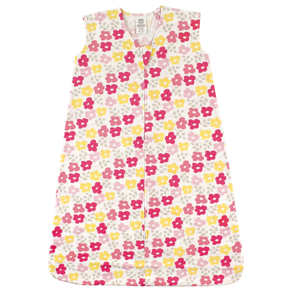 Luvable Friends Baby Girl Sleeveless Jersey Cotton Wearable Blanket, Flowers