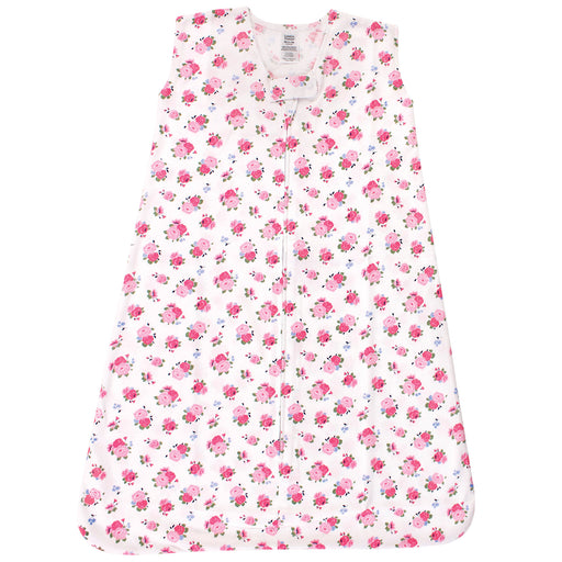 Luvable Friends Baby Girl Sleeveless Jersey Cotton Wearable Blanket, Jersey Floral