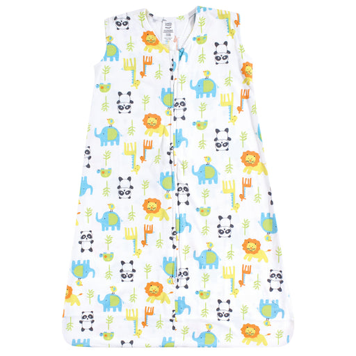 Luvable Friends Baby Sleeveless Jersey Cotton Wearable Blanket, Neutral Animals