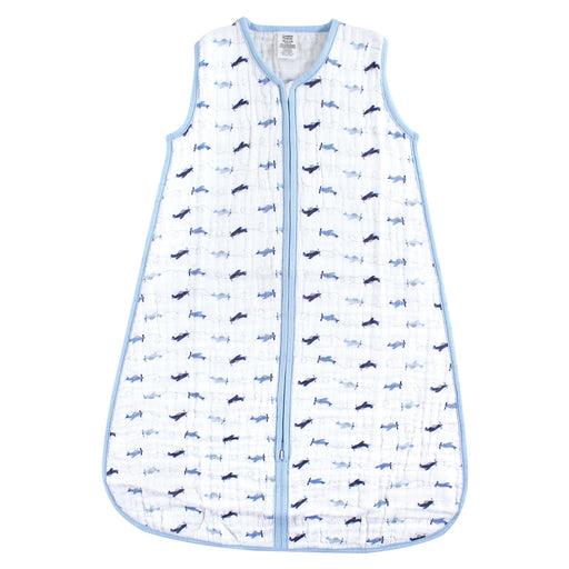 Luvable Friends Baby Boy Sleeveless Muslin Cotton Wearable Blanket, Airplanes