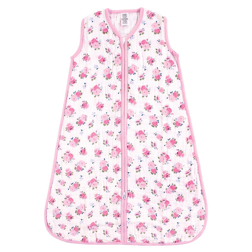Luvable Friends Baby Girl Sleeveless Muslin Cotton Wearable Blanket, Floral