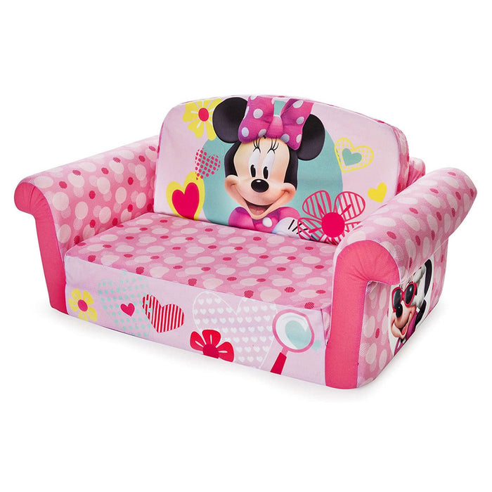 Marshmallow Furniture Kids 2 in 1 Foam Compress Sofa Bed, Minnie Mouse (2 Pack)