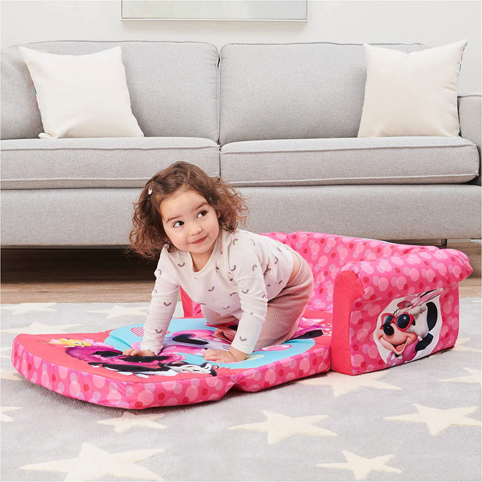 Marshmallow Furniture Kids 2 in 1 Foam Compress Sofa Bed, Minnie Mouse (2 Pack)